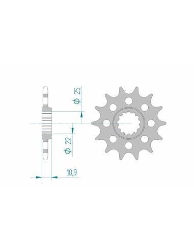 Pinion față standard din oțel AFAM 21603 - 520