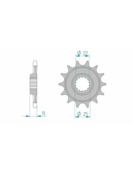 AFAM Steel Standard Front Sprocket 94902 - 525