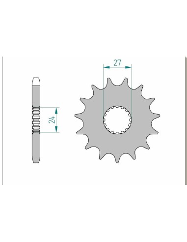 Pinion față standard din oțel AFAM 22900 - 530