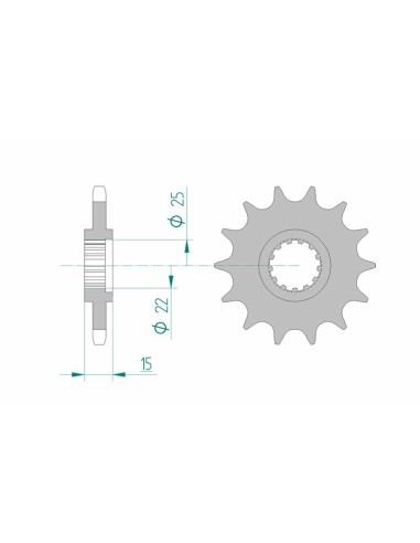 Pinion față standard din oțel AFAM 24506 - 525