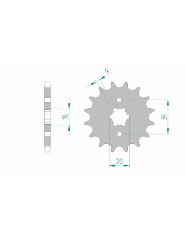 Pinion față standard din oțel AFAM 21200 - 428