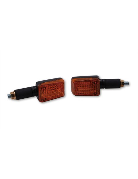 SHIN YO Mini Indicators Black/Orange Long, E-Approved (Pair)