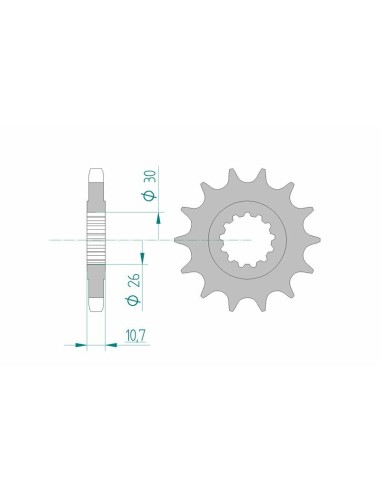 Pinion față standard din oțel AFAM 21801 - 530
