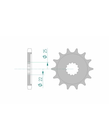 Pinion față standard din oțel AFAM 21500 - 530