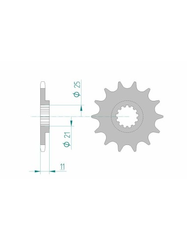 Pinion față standard din oțel AFAM 64500 - 520
