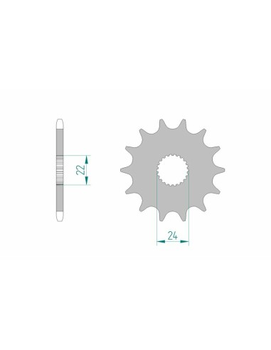 Pinion față standard din oțel AFAM 61201 - 520