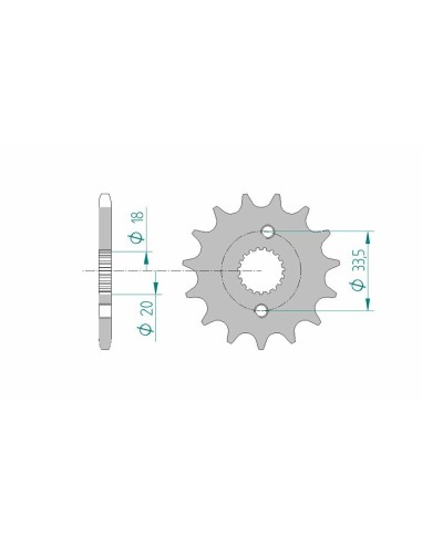 Pinion față standard din oțel AFAM 20211 - 420