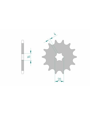 Pinion față standard din oțel AFAM 30200 - 520