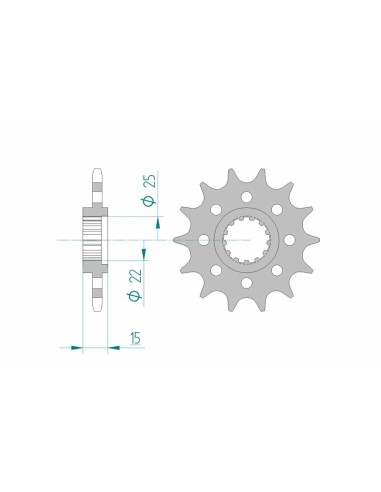 Pinion față standard din oțel AFAM 24507 - 520