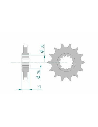 Pinion față standard din oțel AFAM 20603 - 530