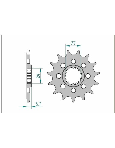 Pinion față standard din oțel AFAM 22902 - 520