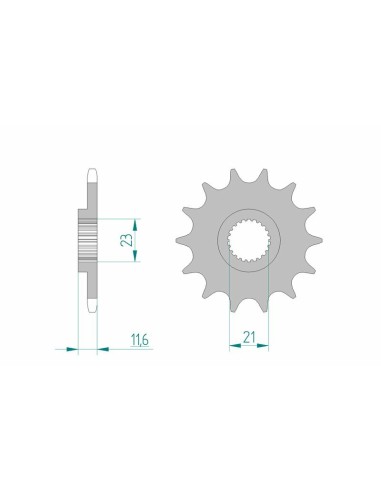 Pinion față standard din oțel AFAM 21307 - 520