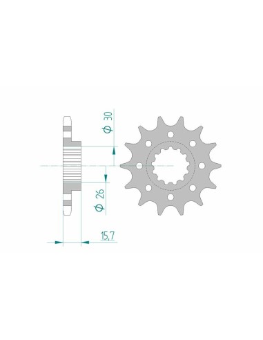 Pinion față standard din oțel AFAM 20605 - 525