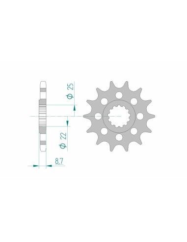Pinion față standard din oțel AFAM 28403 - 525