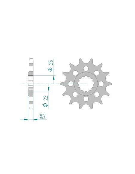 AFAM Steel Standard Front Sprocket 28403 - 525