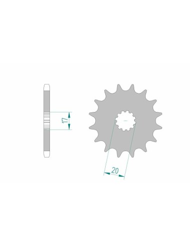 Pinion față standard din oțel AFAM 94118 - 428