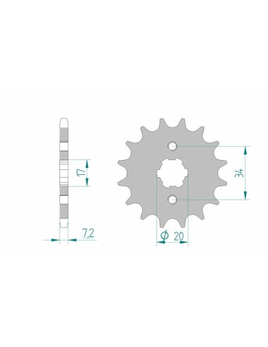 Pinion față standard din oțel AFAM 20209 - 428