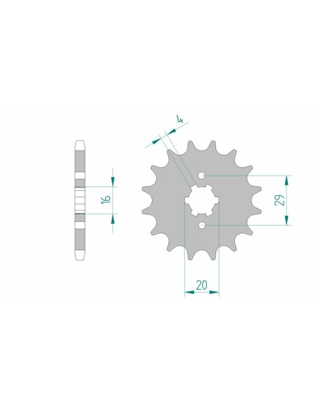 Pinion față standard din oțel AFAM 21207 - 428