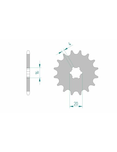Pinion față standard din oțel AFAM 30100 - 420