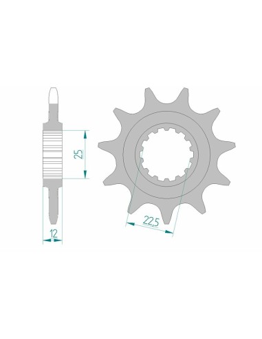 Pinion față standard din oțel AFAM 97200 - 520