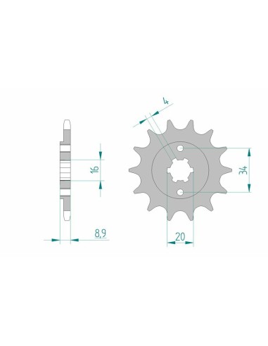 Pinion față standard din oțel AFAM 21300 - 520