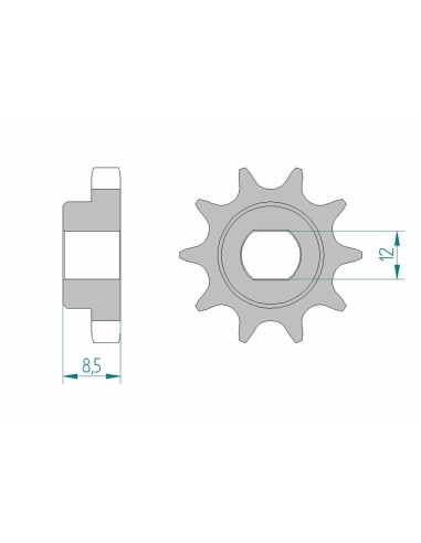 Pinion față standard din oțel AFAM 94124 - 415