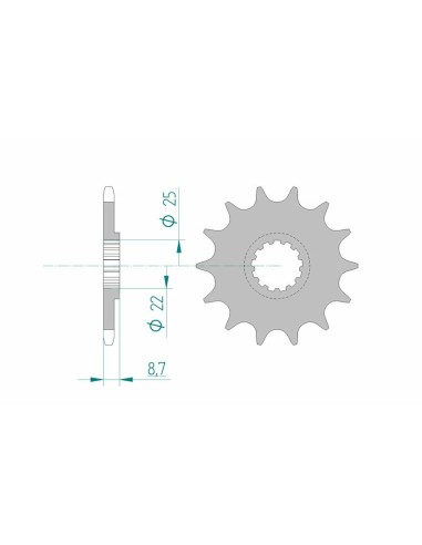 Pinion față standard din oțel AFAM 22505 - 520