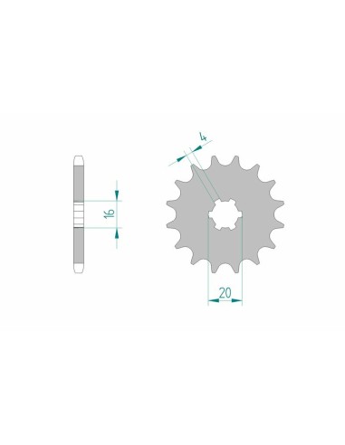 Pinion față standard din oțel AFAM 28200 - 428