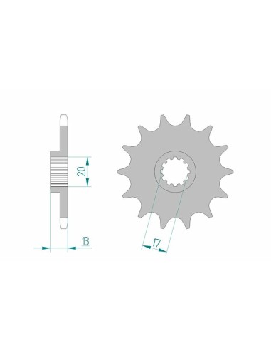 Pinion față standard din oțel AFAM 94215 - 520
