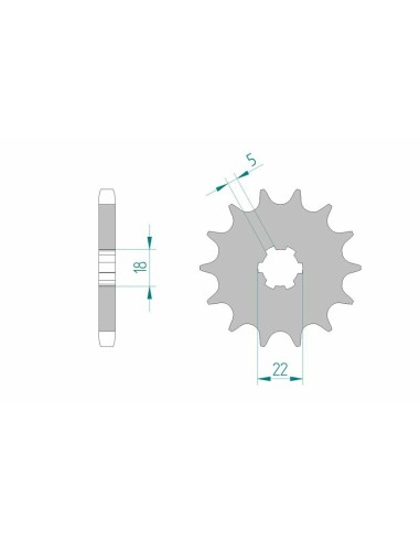 Pinion față standard din oțel AFAM 22501 - 530