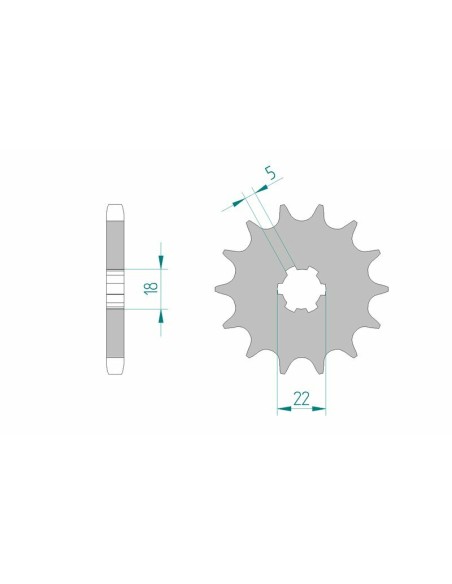 AFAM Steel Standard Front Sprocket 22501 - 530