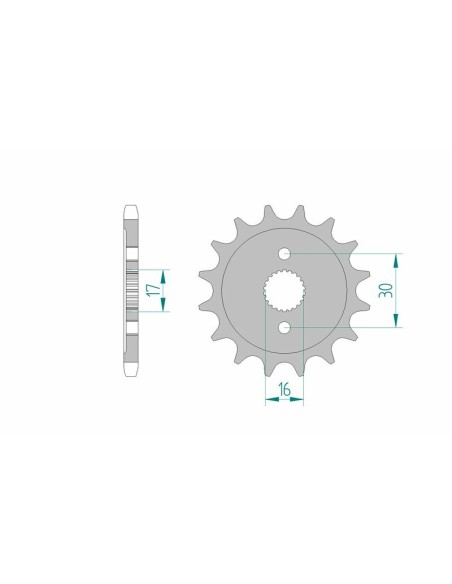 Pinion față standard din oțel AFAM 20108 - 428