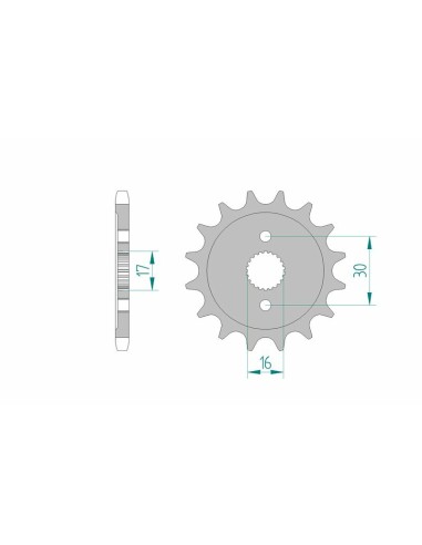 Pinion față standard din oțel AFAM 20108 - 428