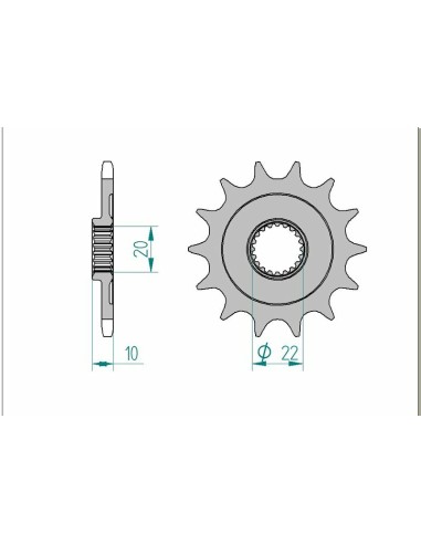 Pinion față standard din oțel AFAM 43302 - 520