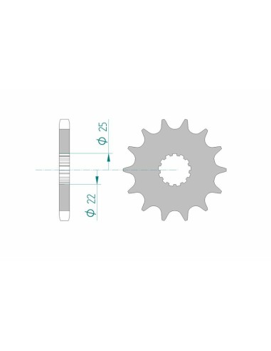 Pinion față standard din oțel AFAM 28400 - 530