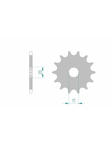 Pinion față standard din oțel AFAM 21203 - 520