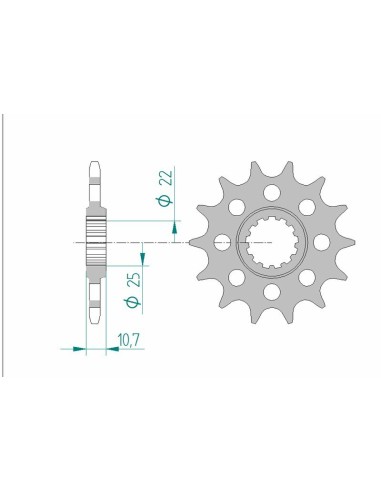 Pinion față standard din oțel AFAM 21511 - 520