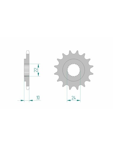 Pinion față standard din oțel AFAM 61301 - 520