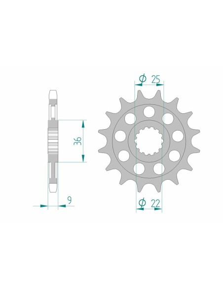 AFAM Steel Standard Front Sprocket 94900 - 525