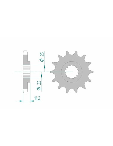 Pinion față standard din oțel AFAM 22601 - 630