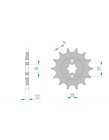 Pinion față standard din oțel AFAM 22305 - 520