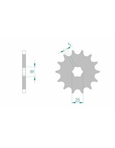 Pinion față standard din oțel AFAM 94305 - 520