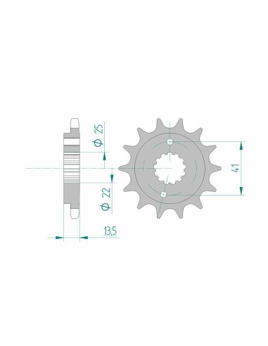 Pinion față standard din oțel AFAM 20507 - 525