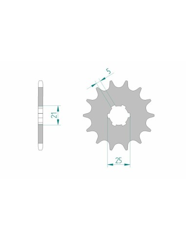 Pinion față standard din oțel AFAM 30300 - 520