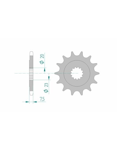 Pinion față standard din oțel AFAM 22401 - 520