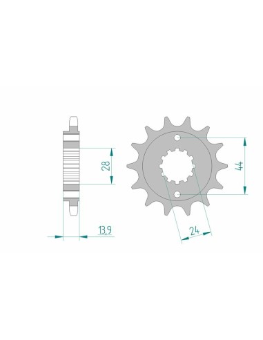 Pinion față standard din oțel AFAM 20606 - 525