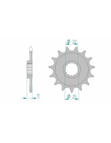 Pinion față standard din oțel AFAM 37400 - 520