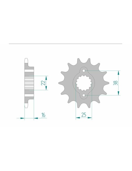 Pinion față standard din oțel AFAM 52604 - 520