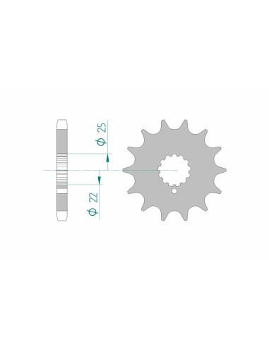 Pinion față standard din oțel AFAM 24504 - 530
