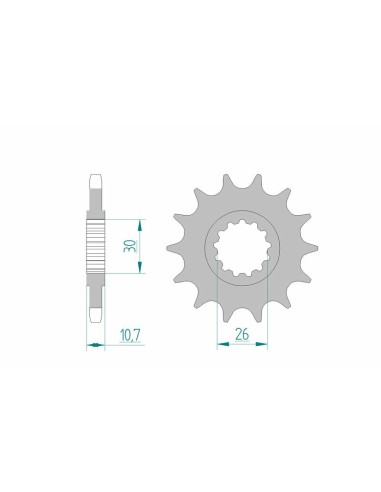 Pinion față standard din oțel AFAM 21607 - 525